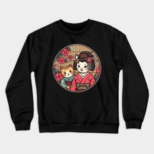Japanese cat Ukiyo e cat mom Crewneck Sweatshirt